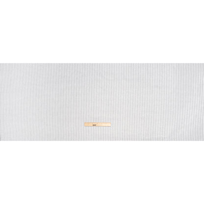 Metallic Cotton and Linen Blend Woven Made in Italy - Crisp White, Black and Silver Pin Stripes