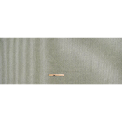 Metallic Cotton and Linen Blend Woven Made in Italy - Sage Green, White and Silver Pin Stripes