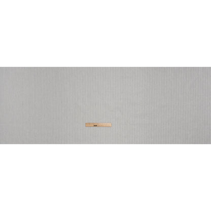 Metallic Cotton and Linen Blend Woven Made in Italy - Light Cloudy Gray, White and Silver Pin Stripes