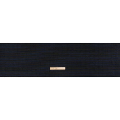 Wool Blend Boucle Made in Italy - Deep Navy Blue and Charcoal Black Textured Stripes