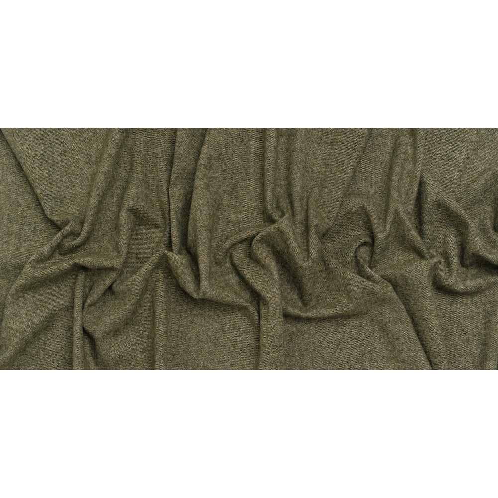 Wool and Polyamide Woven Made in Italy - Olive Green and Grey Heathered - Full