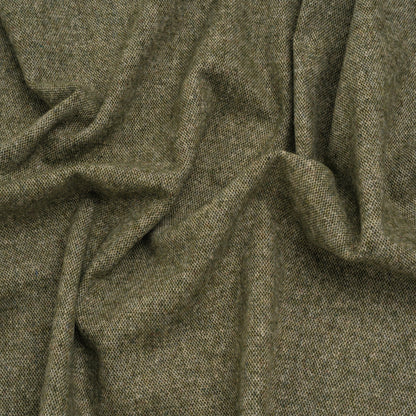 Wool and Polyamide Woven Made in Italy - Olive Green and Grey Heathered
