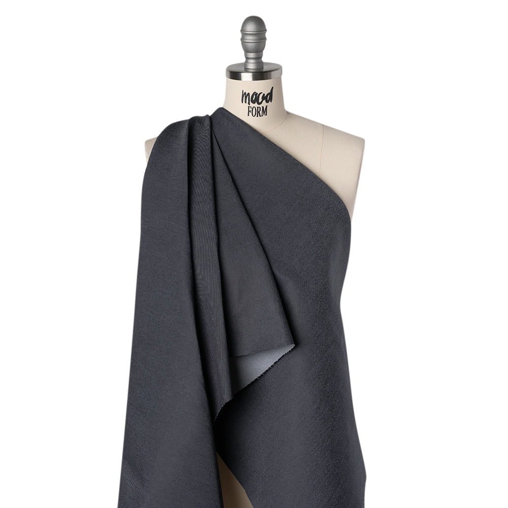 Stretch Cotton Denim Made in Italy - Charcoal Blue - Drape