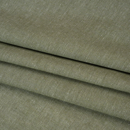 Cotton and Polyester Chambray Made in Italy - Heathered Light Moss Green
