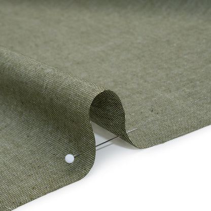 Cotton and Polyester Chambray Made in Italy - Heathered Light Moss Green