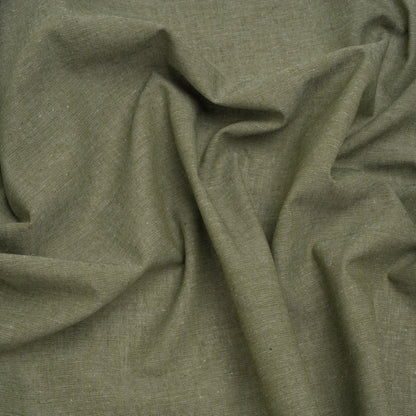 Cotton and Polyester Chambray Made in Italy - Heathered Light Moss Green