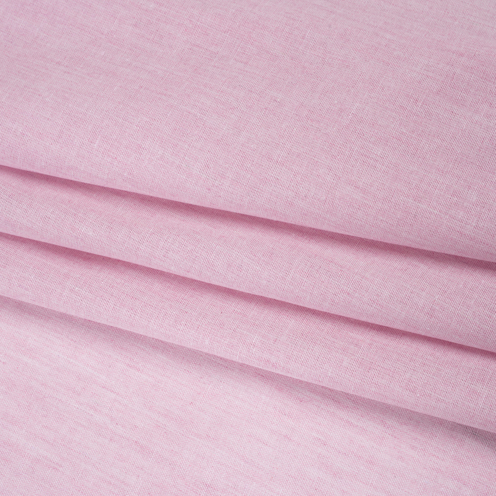 Cotton and Polyester Chambray Made in Italy - Heathered Dusty Pink - Folded