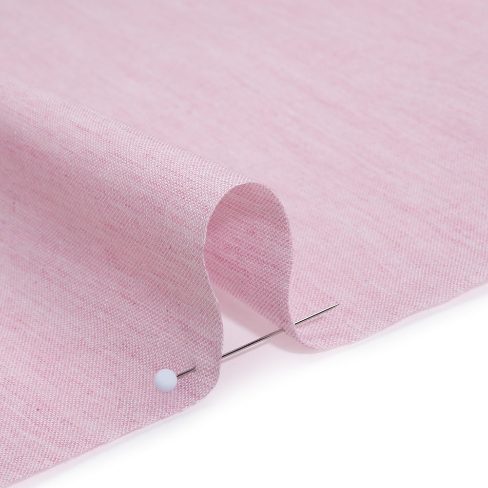 Cotton and Polyester Chambray Made in Italy - Heathered Dusty Pink - Detail