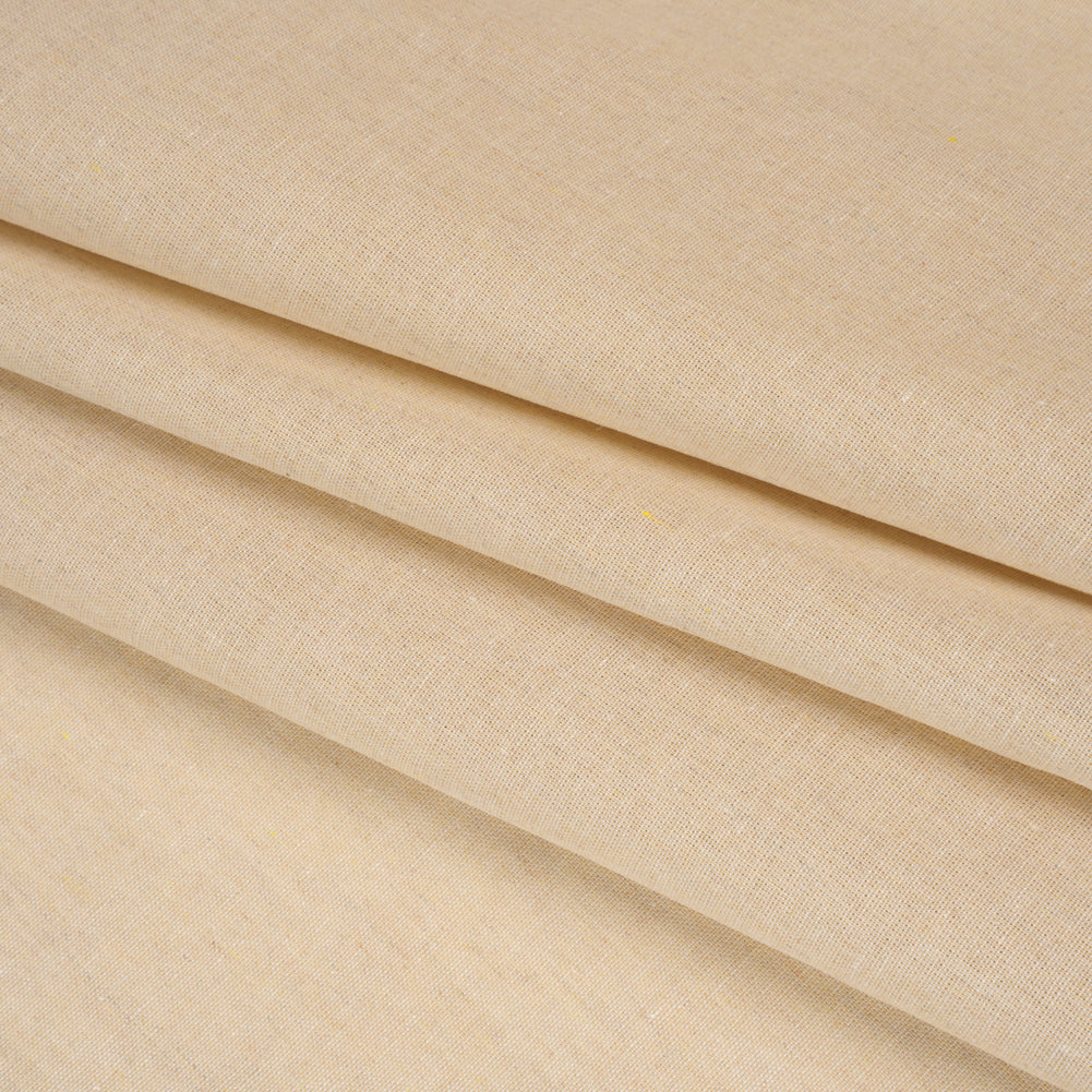 Cotton and Polyester Chambray Made in Italy - Heathered Natural Beige - Folded