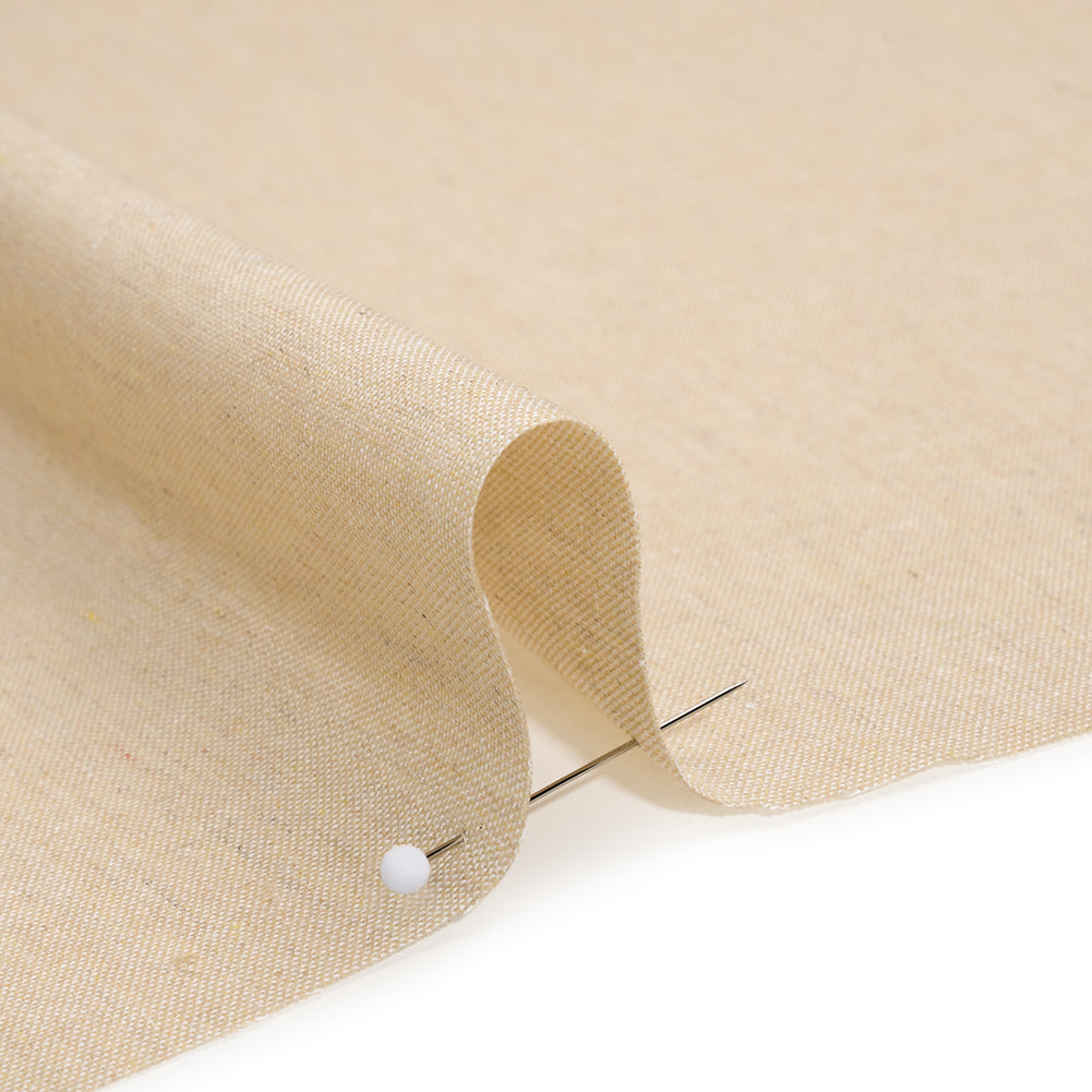 Cotton and Polyester Chambray Made in Italy - Heathered Natural Beige - Detail