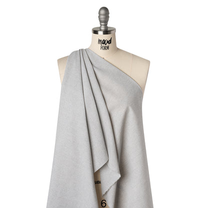 Cotton and Polyester Chambray Made in Italy - Heathered Cool Stone Gray