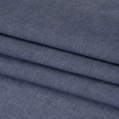 Cotton and Polyester Chambray Made in Italy - Heathered Denim Blue