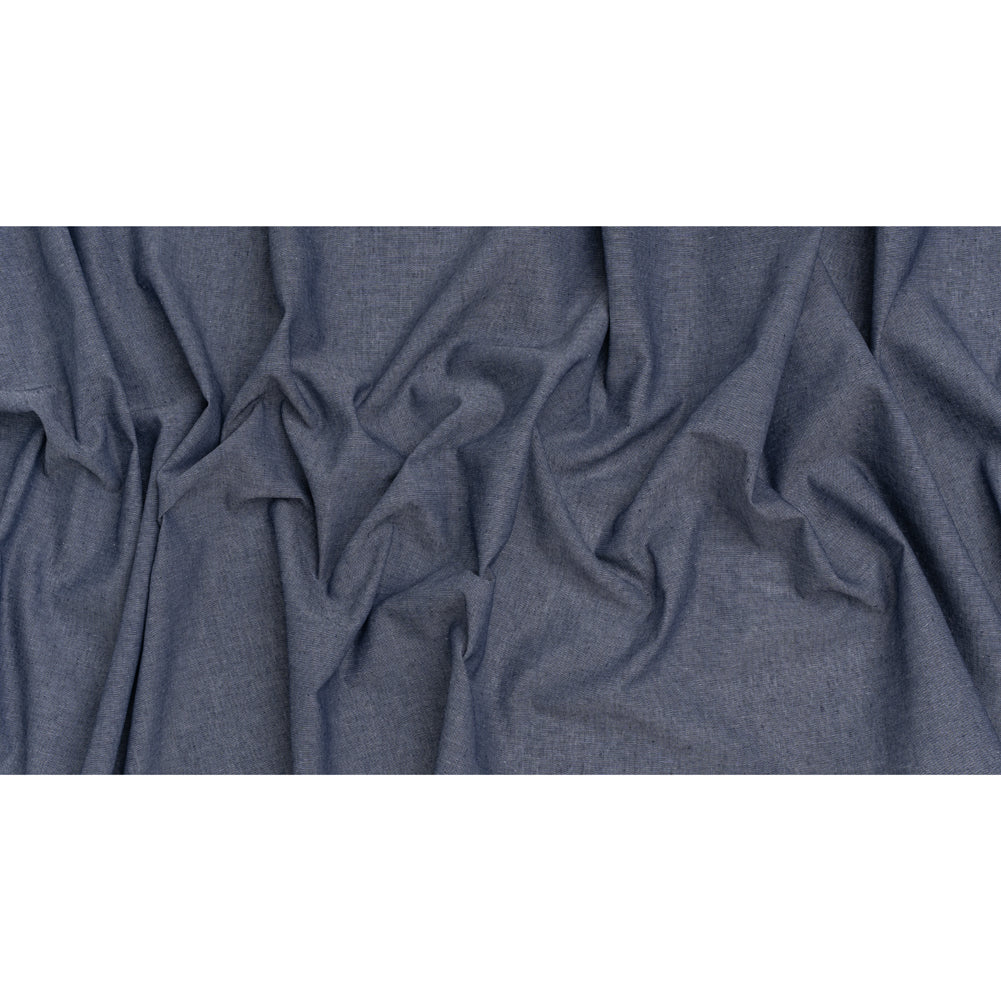 Cotton and Polyester Chambray Made in Italy - Heathered Denim Blue - Full