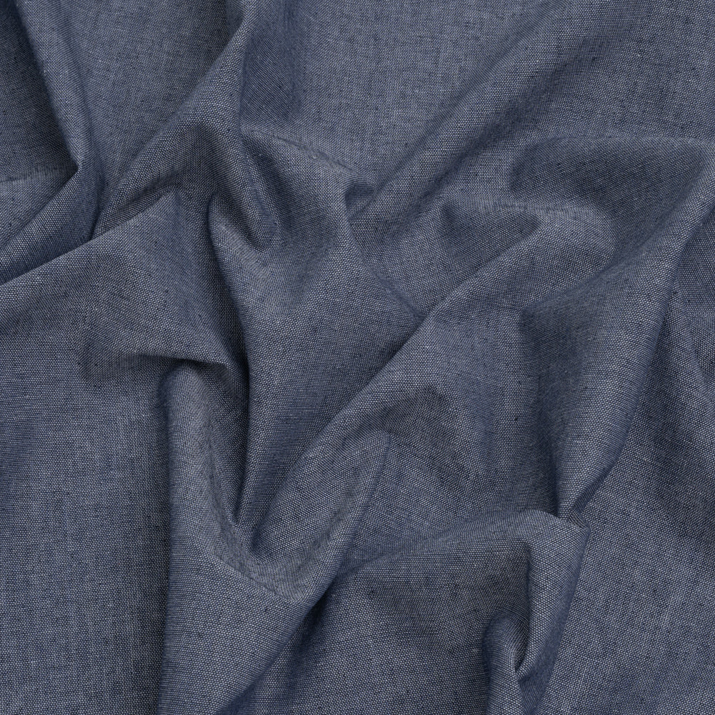 Cotton and Polyester Chambray Made in Italy - Heathered Denim Blue