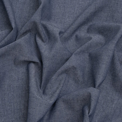 Cotton and Polyester Chambray Made in Italy - Heathered Denim Blue