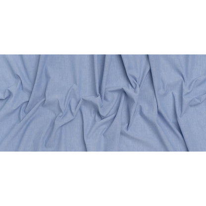 Cotton and Polyester Chambray Made in Italy - Heathered Chambray Blue