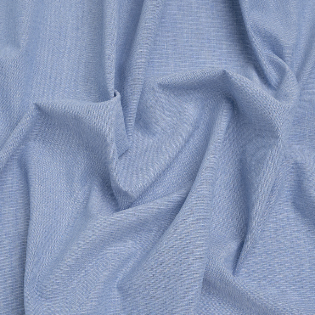 Cotton and Polyester Chambray Made in Italy - Heathered Chambray Blue