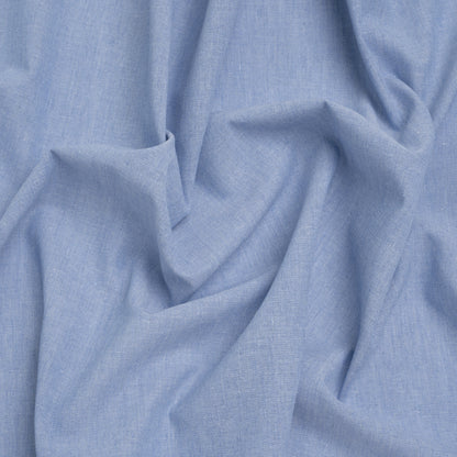 Cotton and Polyester Chambray Made in Italy - Heathered Chambray Blue