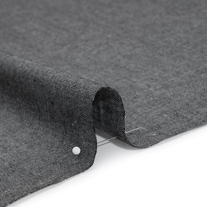 Cotton and Polyester Chambray Made in Italy - Heathered Soft Smoke Black