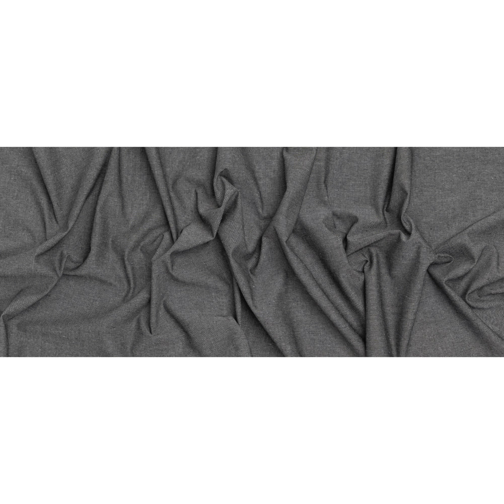Cotton and Polyester Chambray Made in Italy - Heathered Soft Smoke Black - Full