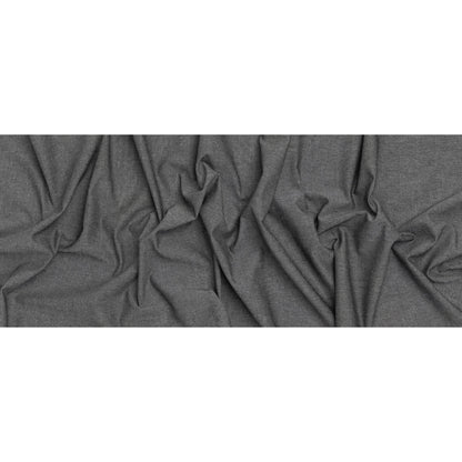 Cotton and Polyester Chambray Made in Italy - Heathered Soft Smoke Black