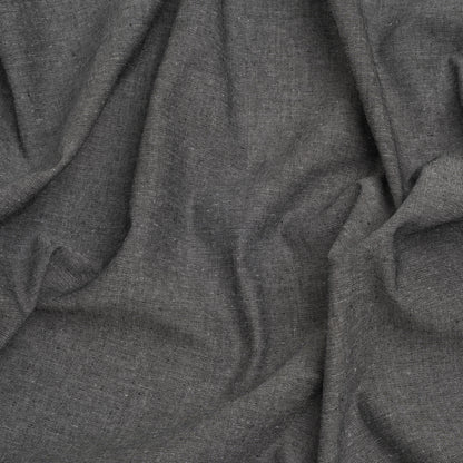 Cotton and Polyester Chambray Made in Italy - Heathered Soft Smoke Black