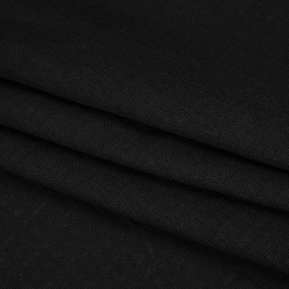 Linen and Cotton Waffle Woven Made in Italy - Black