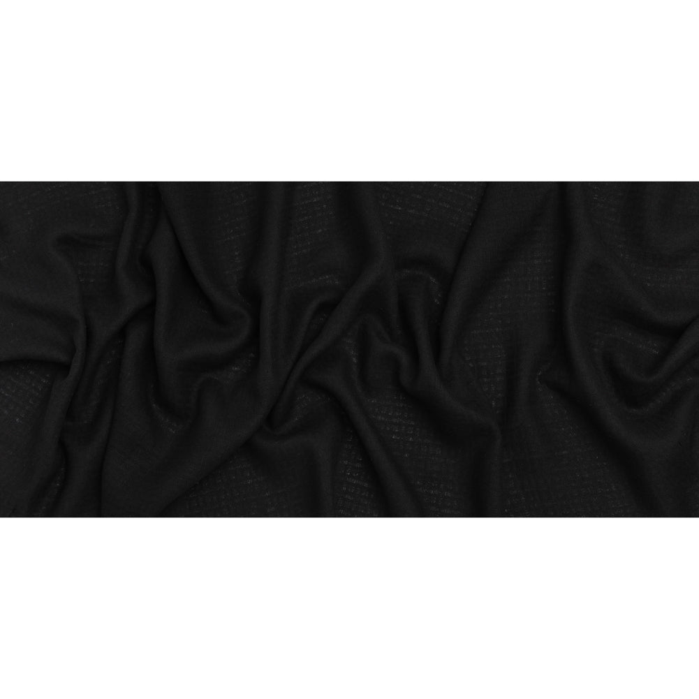 Linen and Cotton Waffle Woven Made in Italy - Black - Full