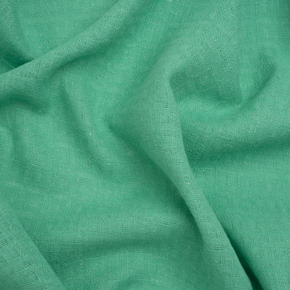 Linen and Cotton Waffle Woven Made in Italy - Sea Green
