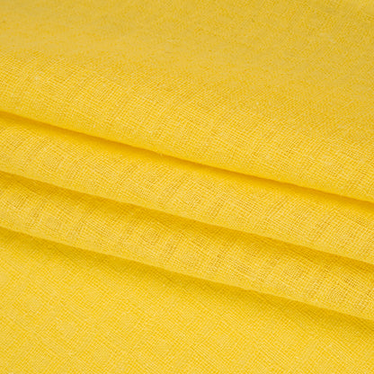 Linen and Cotton Waffle Woven Made in Italy - Bright Sun Yellow