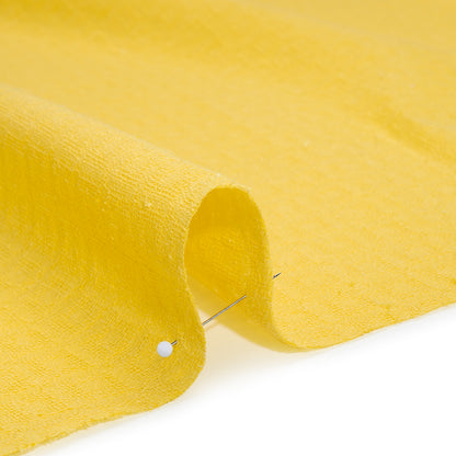 Linen and Cotton Waffle Woven Made in Italy - Bright Sun Yellow