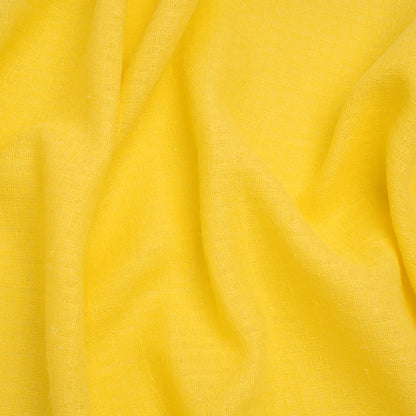 Linen and Cotton Waffle Woven Made in Italy - Bright Sun Yellow