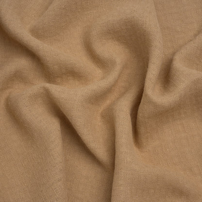Linen and Cotton Waffle Woven Made in Italy - Camel Beige