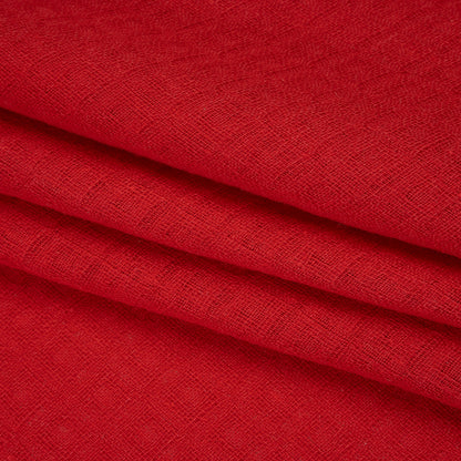 Linen and Cotton Waffle Woven Made in Italy - Chili Pepper Red