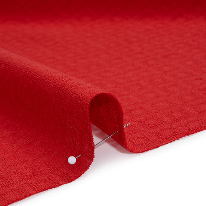 Linen and Cotton Waffle Woven Made in Italy - Chili Pepper Red