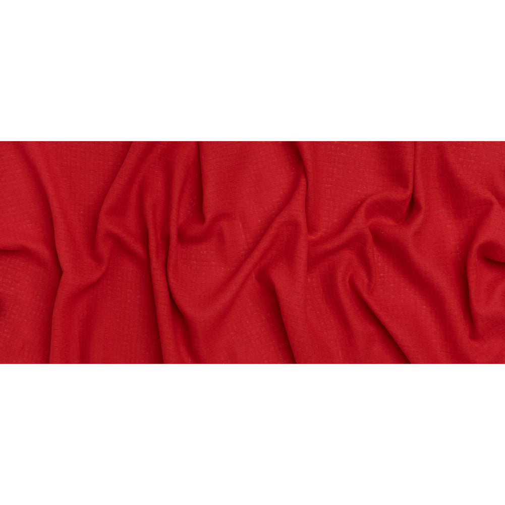 Linen and Cotton Waffle Woven Made in Italy - Chili Pepper Red - Full