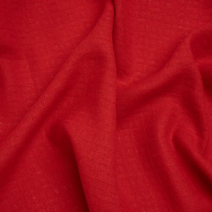 Linen and Cotton Waffle Woven Made in Italy - Chili Pepper Red