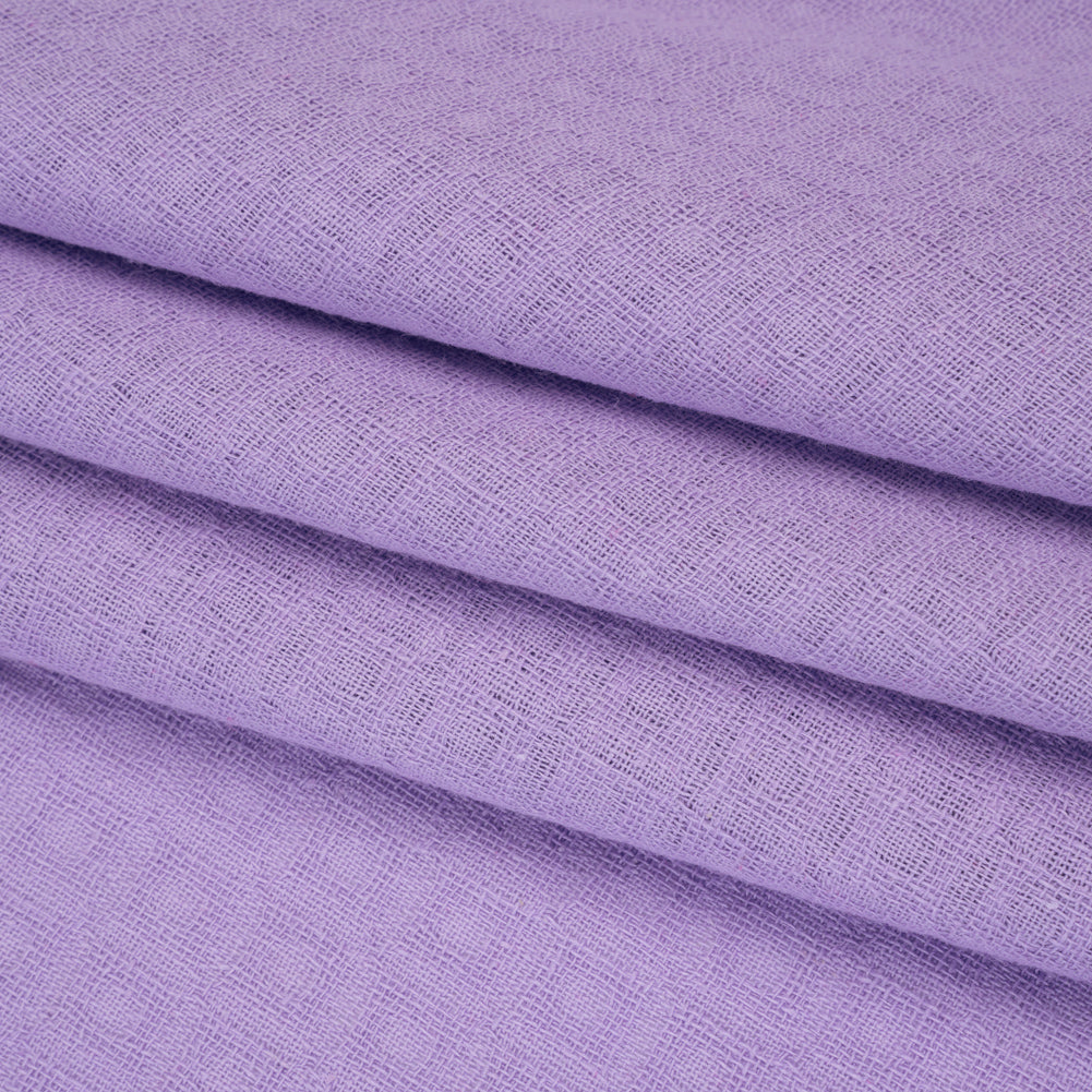 Linen and Cotton Waffle Woven Made in Italy - Lilac Purple - Folded