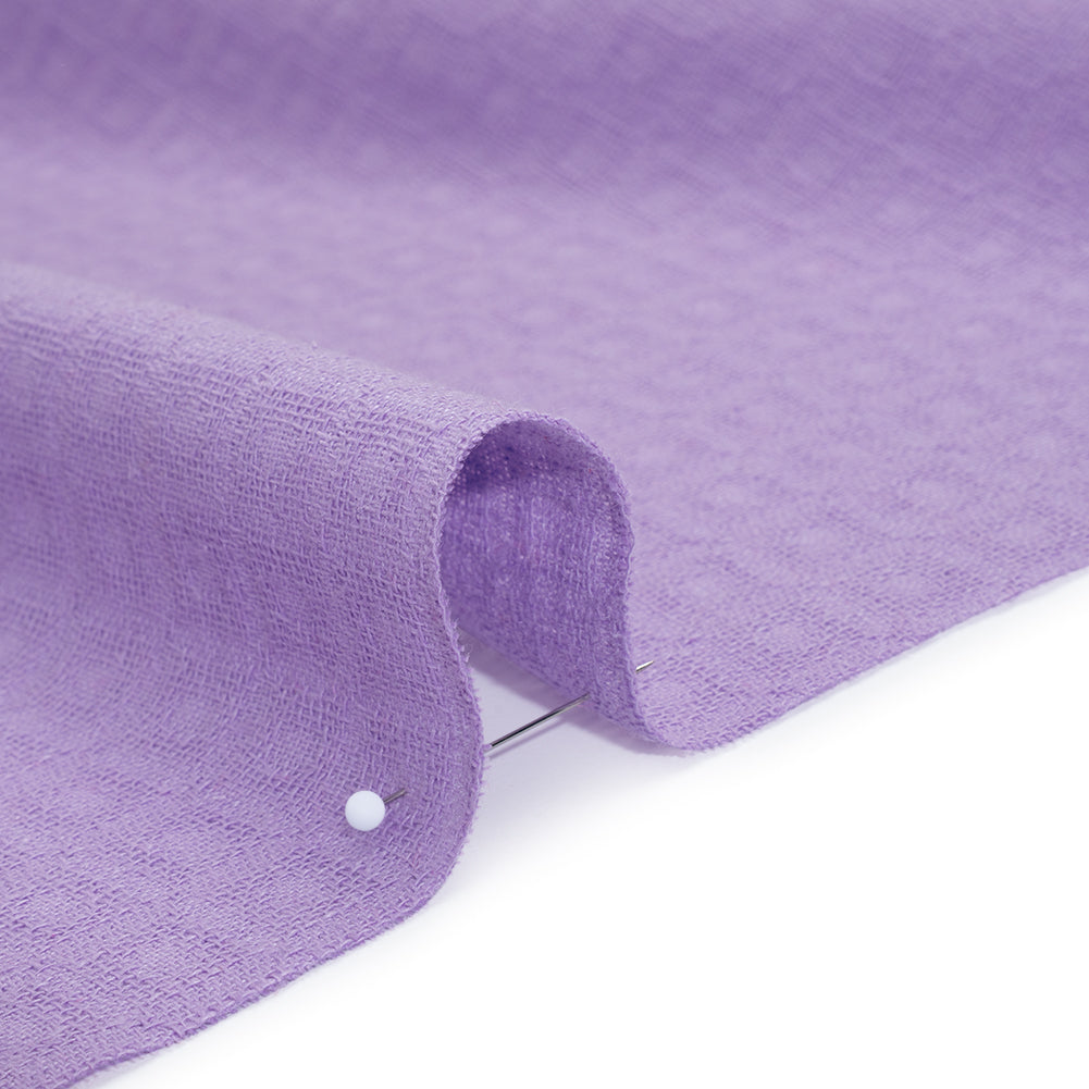 Linen and Cotton Waffle Woven Made in Italy - Lilac Purple - Detail