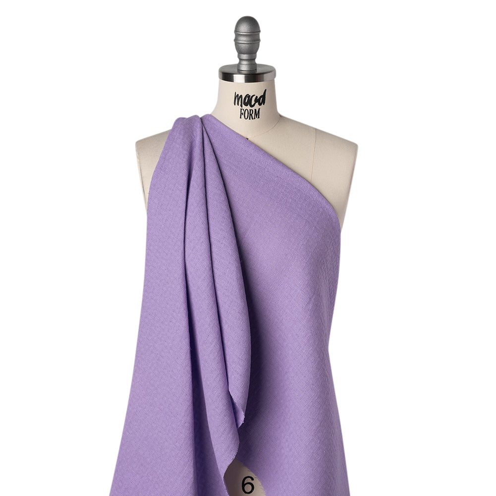Linen and Cotton Waffle Woven Made in Italy - Lilac Purple - Drape