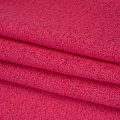 Linen and Cotton Waffle Woven Made in Italy - Fuchsia Pink
