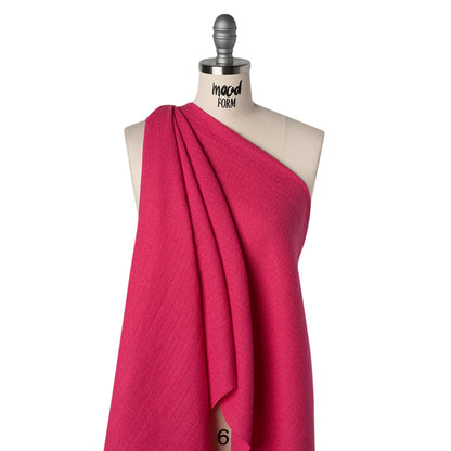 Linen and Cotton Waffle Woven Made in Italy - Fuchsia Pink