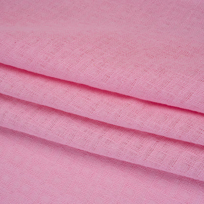Linen and Cotton Waffle Woven Made in Italy - Bubblegum Pink