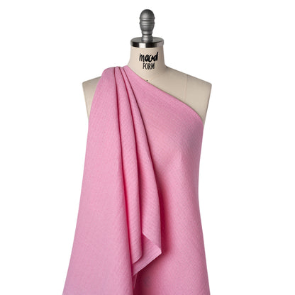 Linen and Cotton Waffle Woven Made in Italy - Bubblegum Pink