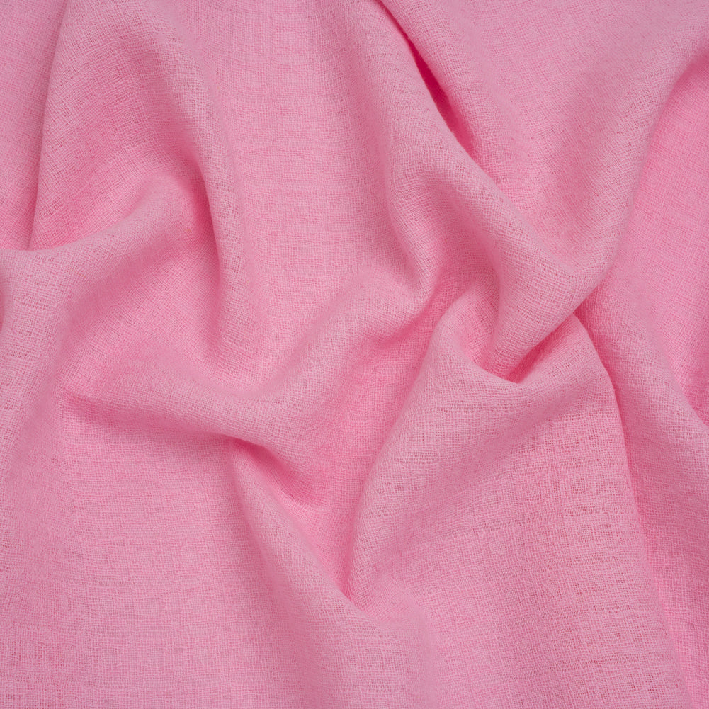 Linen and Cotton Waffle Woven Made in Italy - Bubblegum Pink