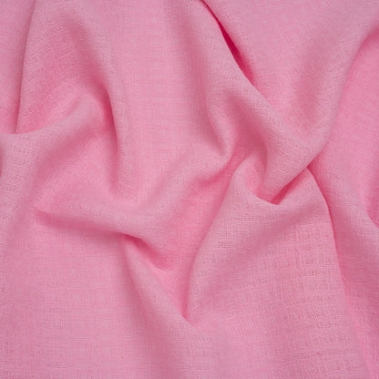 Linen and Cotton Waffle Woven Made in Italy - Bubblegum Pink