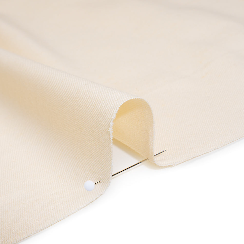 Organic Cotton and Linen Blend Chino Made in Italy - Ecru Cream - Detail