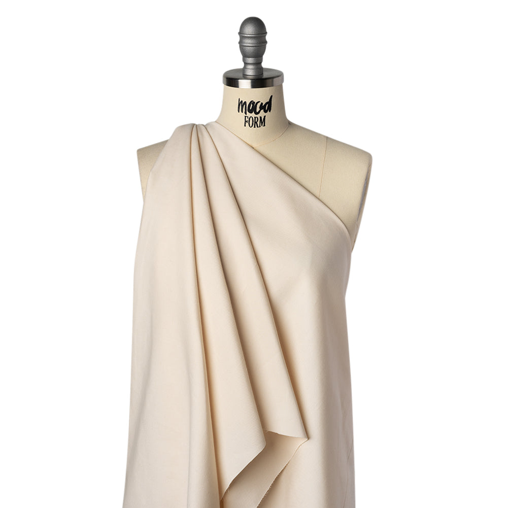 Organic Cotton and Linen Blend Chino Made in Italy - Ecru Cream - Drape
