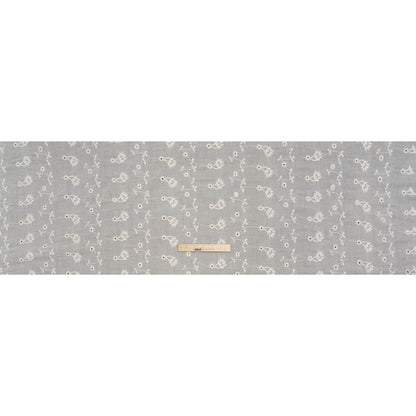 Viscose Embroidered Eyelet Voile Made in Italy - Antique White Floral