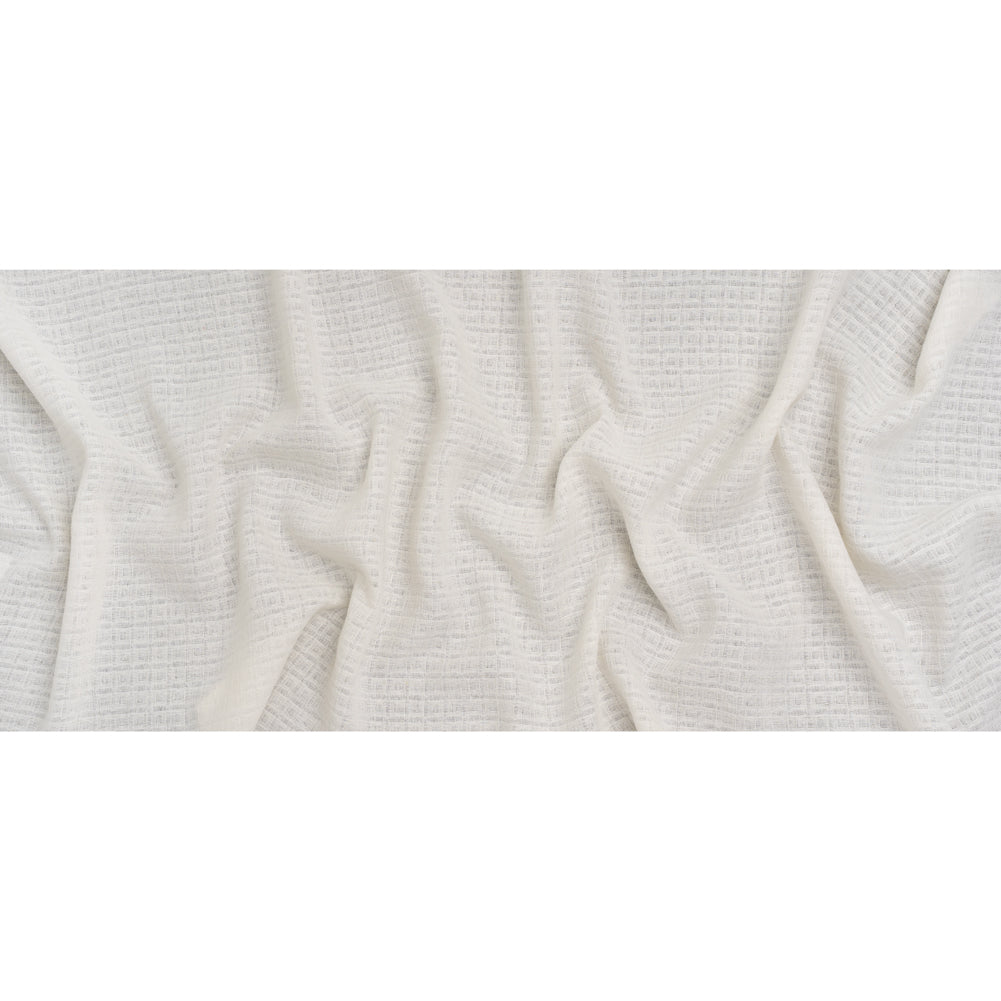 Linen and Cotton Waffle Woven Made in Italy - Natural Ecru White - Full
